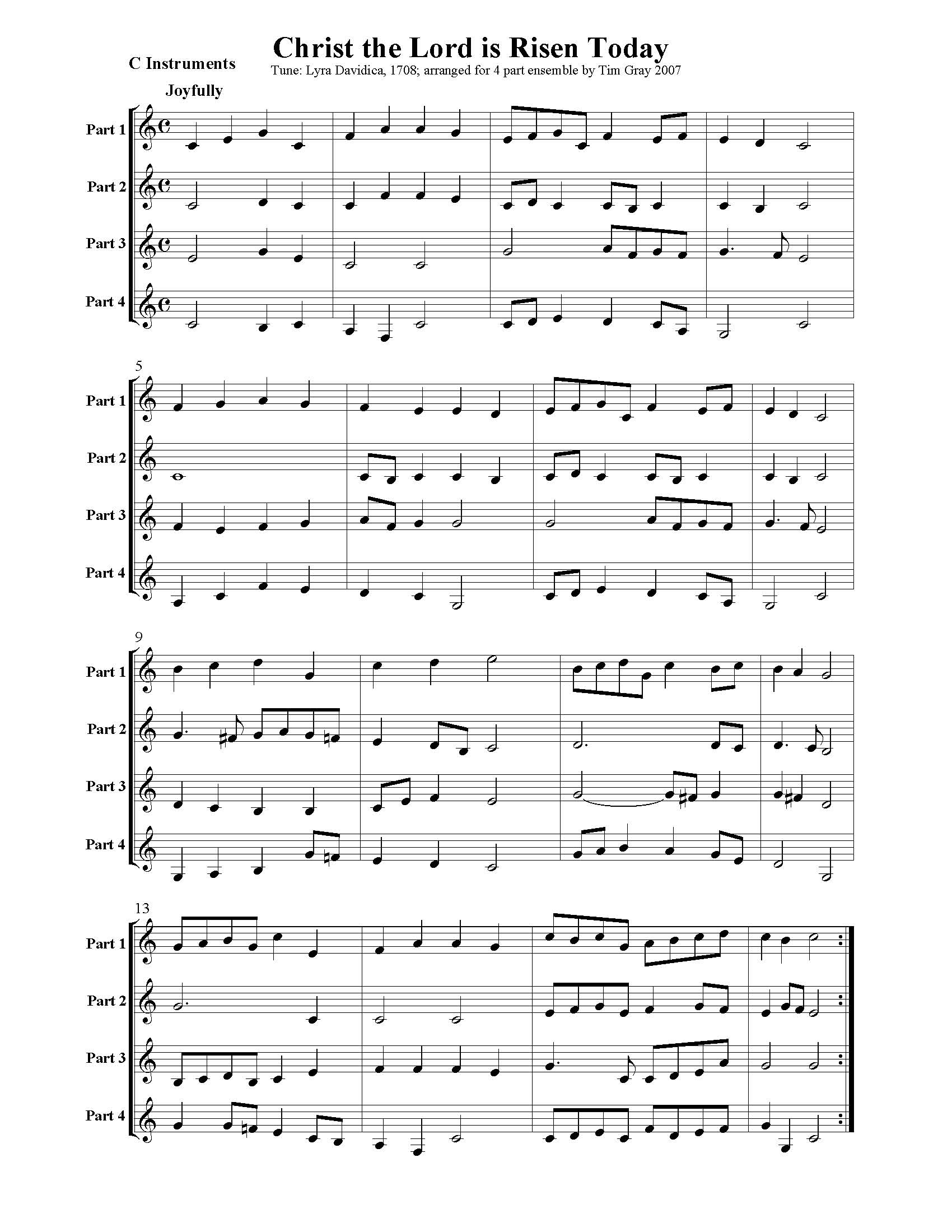 Christ the Lord is Risen Today - 4 Hymns sample page at HonoringGodMusic.com